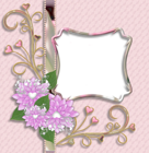 Soft Pink Transparent Frame with Flowers and Hearts