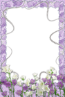 Soft Purple Transparent Frame with Flowers