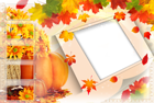 Transparent Fall Frame with Fall Leaves