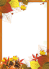 Transparent Fall PNG Frame with Leaves