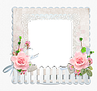 Transparent Frame with Fence and Roses