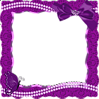Transparent Frame with Butterfly Ribbon and Pearls