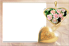 Transparent Frame with Heart Pendant and Roses