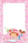 Transparent PNG Frame Strawberry Shortcake with Book