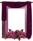 Transparent PNG Frame with Curtain and Roses