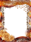 Transparent PNG Frame with Yellow Roses