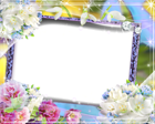 Transparent PNG Photo Frame with Flowers