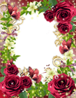 Transparent PNG Photo Frame with Red Roses