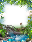 Transparent Photo Frame with Bridge and River