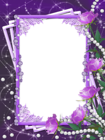 Transparent Purple Flower Frame