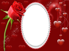 Transparent Red Romantic Frame with Rose