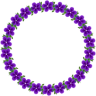 Transparent Round Frame with Violets