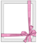 Transparent Silver Frame with Pink Bow