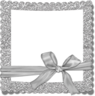 Transparent Silver Photo Frame with Bow