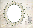 Transparent Wedding Frame with White Roses
