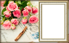 Vintage Style Rose Transparent PNG Frame