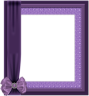 Violet Transparent PNG Frame with Bow