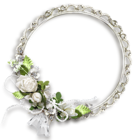 White Round Flowers Transparent Frame