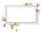 White Transparent Frame with Pink Flowers