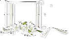 White Window with White Flowers Transparent Frame