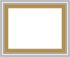 White and Gold Frame PNG Clipart