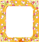 Yellow Transparent Frame with Pink Flowers