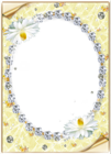 Yellow Transparent Photo Frame with Flowers and Diamonds