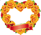 Yellow and Red Roses Heart Transparent Frame