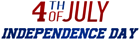4th of July PNG Text Clipart