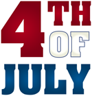 4th of July Text PNG Clipart Image