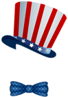American Hat and Bowtie PNG Clip Art Image