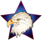 Eagle Head in Blue Star Transparent PNG Clip Art Image