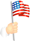 Hand with an American Flag PNG Clip Art Image