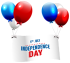 Independence Day with Balloons Transparent PNG Clip Art Image