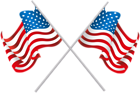 USA Crossed Flags PNG Clip Art Image