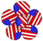 USA Flag Flower Decor PNG Clipart