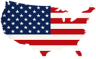 USA Flag Map PNG Transparent Clipart