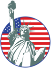 USA Statue of Liberty Stamp PNG Clip Art Image