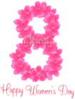 8 March Floral Transparent Clip Art Image