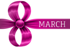 8 March Pink Bow PNG Clipart Image