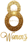 8th March Gold Transparent PNG Clip Art Image