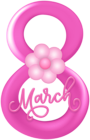 8th March PNG Pink Transparent Clipart