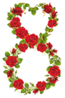 Eighth of March with Roses PNG Clipart