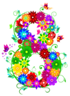 Floral 8 March PNG Clipart Picture