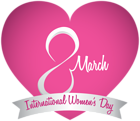 March 8 International Womens Day Pink Heart PNG Clipart Image