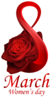 March 8 Womens Day with Rose PNG Clip Art Image