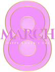 Pink Happy March 8th PNG Clipart