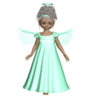 Cute 3D Angel with Green Dress PNG Picture