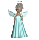 Cute 3D Angel with Light Green Dress PNG Picture