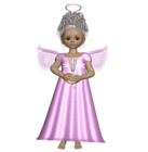 Cute 3D Angel with Pink Dress PNG Picture